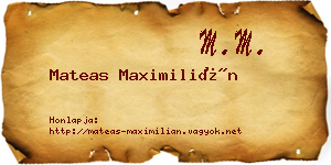 Mateas Maximilián névjegykártya